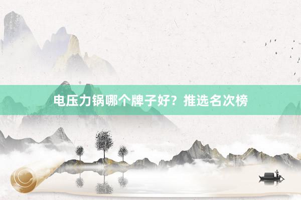 电压力锅哪个牌子好？推选名次榜